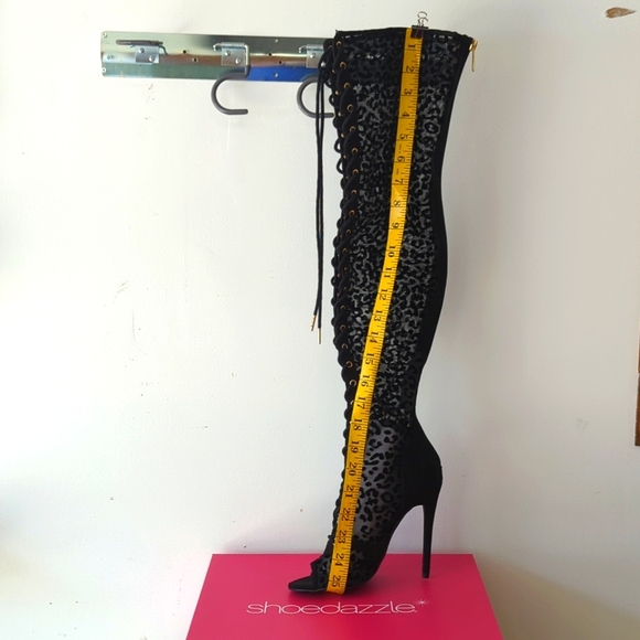 SHOE DAZZLE KNEE HIGH HEEL BOOTS - Picture 1 of 7